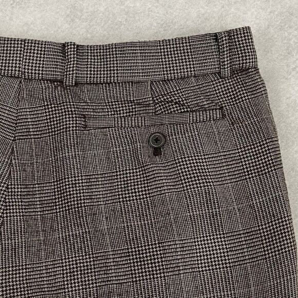 Juicy Couture Pants Womens Size 34 Brown Plaid Wool Tweed Wide Leg Side Zip Hem - Picture 14 of 15
